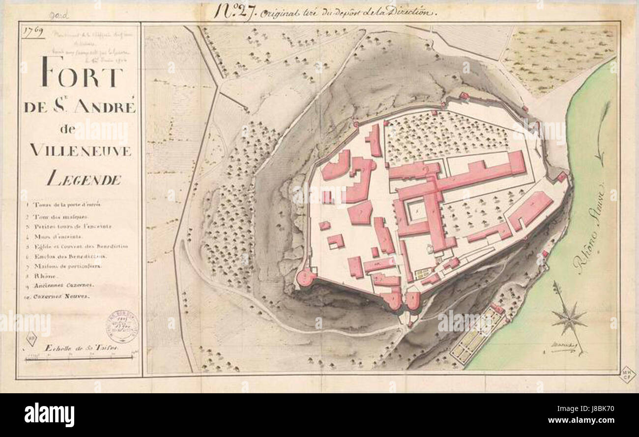 Fort Saint Andre plan 1769 Foto Stock