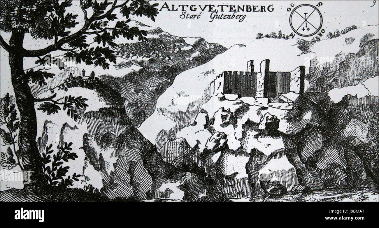 Questo titolo può riferirsi a figure storiche associate alla rivoluzione della stampa e alla cartografia. Valvasor era noto per il suo lavoro nel campo della stampa e della creazione di mappe, contribuendo allo sviluppo scientifico e culturale dell'Europa. Foto Stock