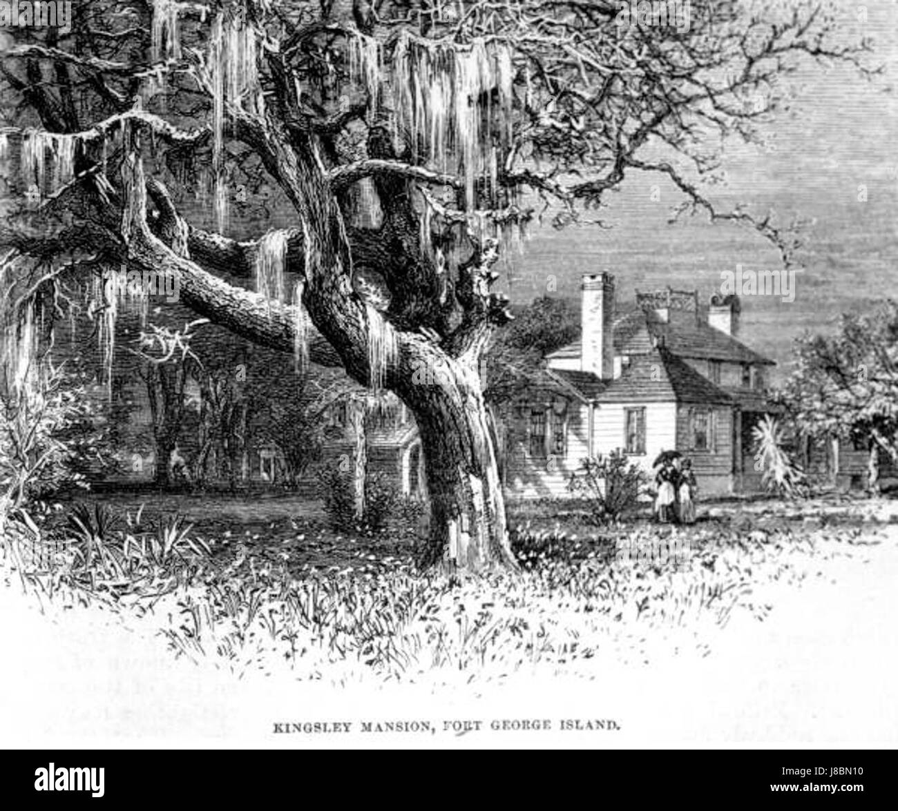 Kingsley Plantation attacco 1878 Foto Stock