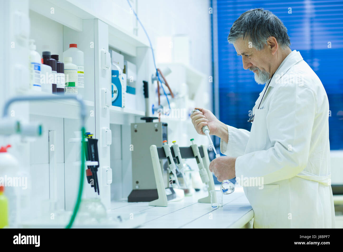 Scienza, ricerca, maschio, maschile, laboratorio di chimica, ricercatore, uomo, Foto Stock