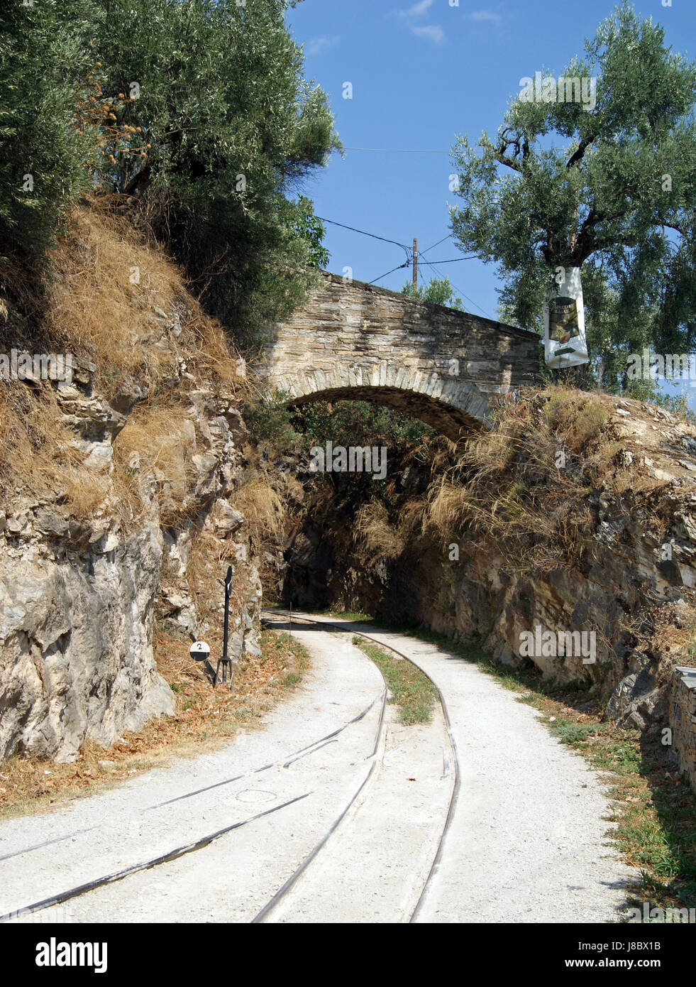 Dalla stazione ferroviaria, locomotiva, treno, motore, materiale rotabile, veicolo, mezzi di viaggio, Foto Stock