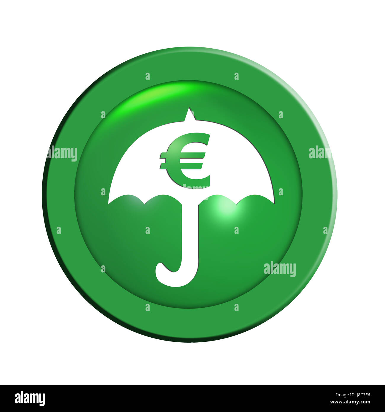 Euro, crisi, pulsante, ombrello, Rescue, crisi economica, crisi finanziaria, Foto Stock