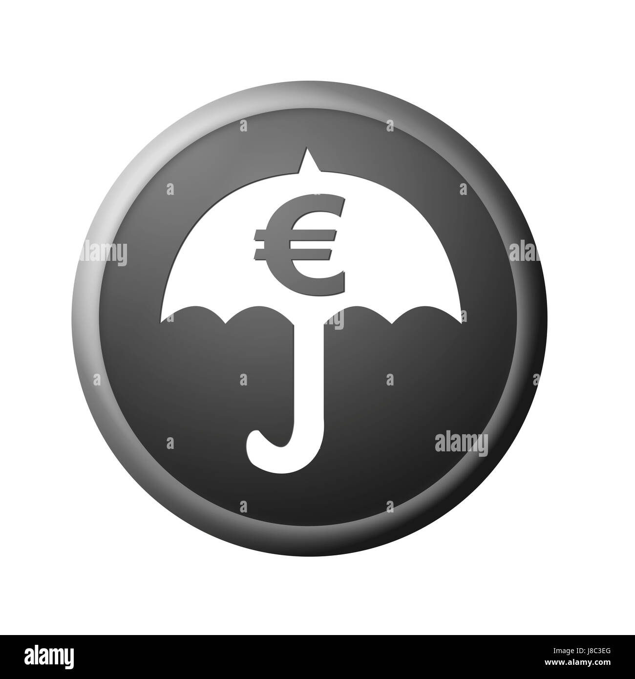 Euro, crisi, pulsante, ombrello, Rescue, crisi economica, crisi finanziaria, Foto Stock