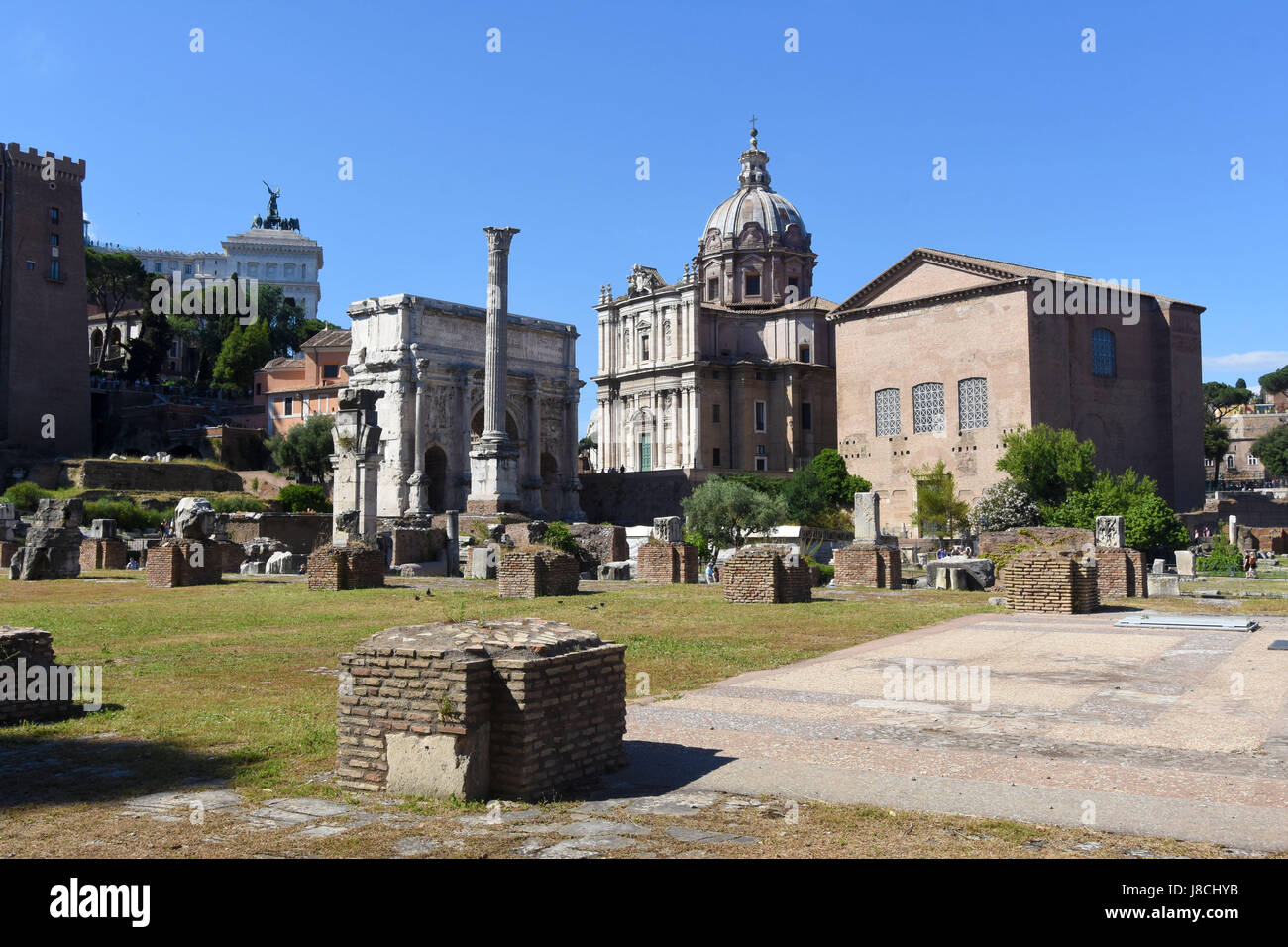 La Casa del Senato nell'antico Foro Romano, Roma, Italia. Foto Stock