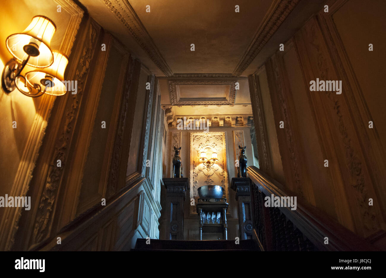 Mosca: gli interni del Cafe Pushkin, un famoso ristorante e bar aperto nel 1999 all'interno di un palazzo del XIX secolo palazzo barocco nel centro della città Foto Stock