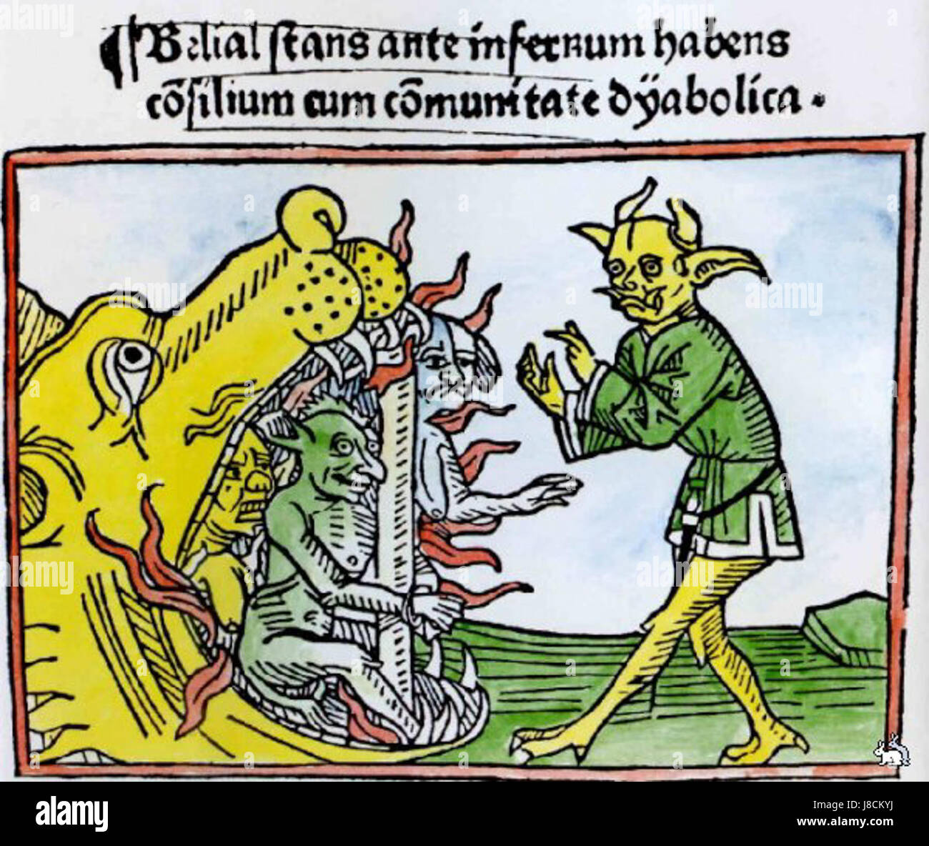 "Leviathan" è un termine spesso associato al mostro marino nei testi biblici, ma può anche riferirsi a opere di filosofia politica, come il famoso libro di Thomas Hobbes sulla teoria dei contratti sociali. Può essere usato per descrivere forze o sistemi di grandi dimensioni e travolgenti. Foto Stock
