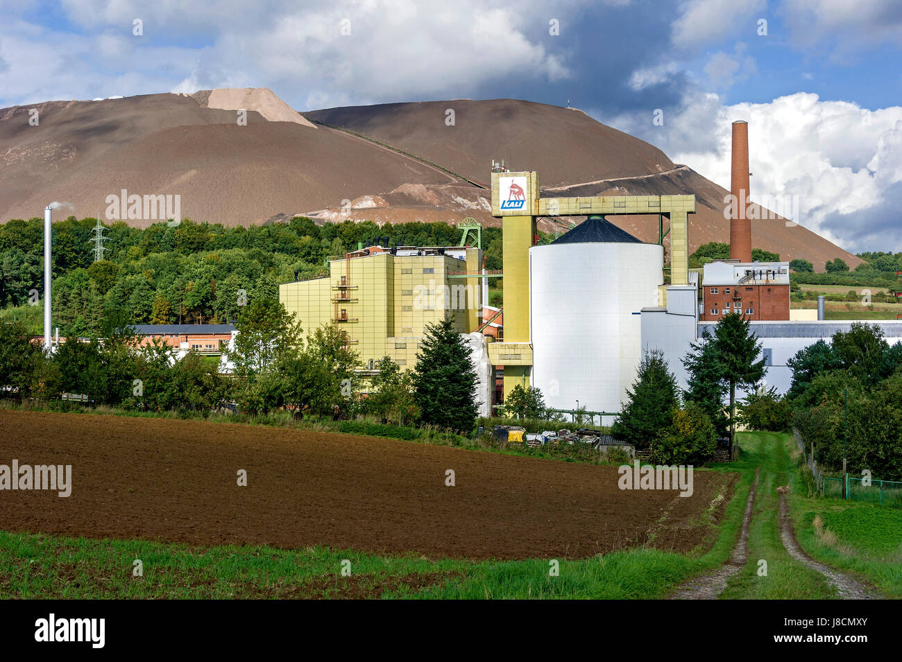La mia K + S Kali, miniera dump, Neuhof, Hesse, Germania Foto Stock