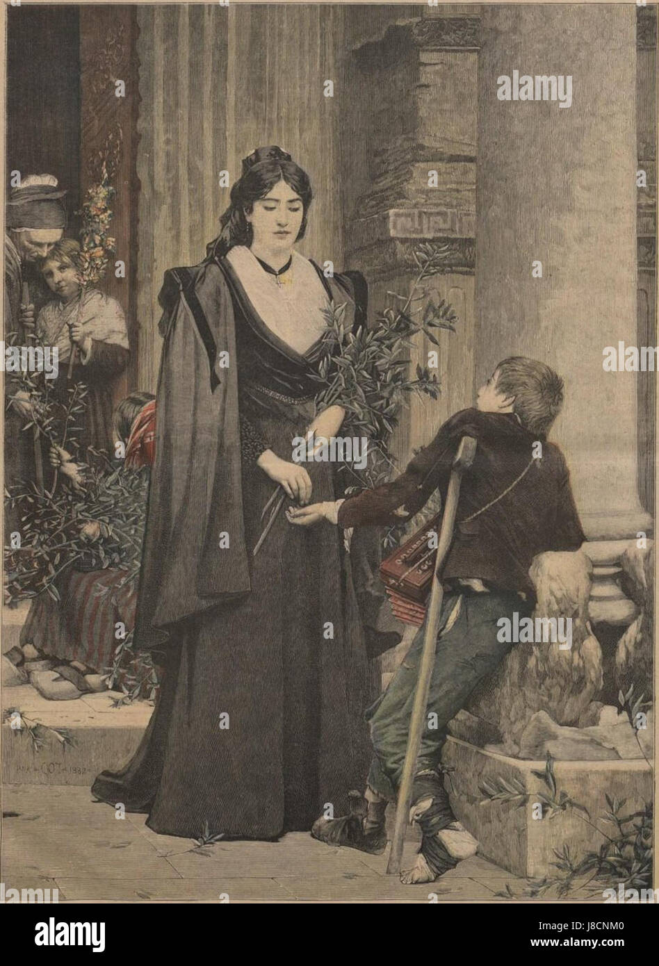 Mireille by Cot è un famoso dipinto francese che cattura l'eleganza e la bellezza del soggetto, mescolando tecniche artistiche raffinate con le tradizioni artistiche francesi dell'epoca. Foto Stock