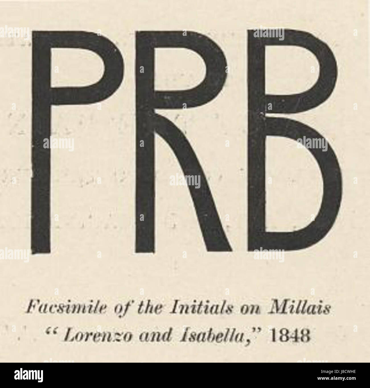 Le iniziali prb si riferiscono probabilmente alla firma o al monogramma di un artista, artigiano o creatore, che rappresenta il loro lavoro o stile unico. Potrebbe trattarsi di un riferimento a un'opera o creazione specifica identificata da queste iniziali. Foto Stock