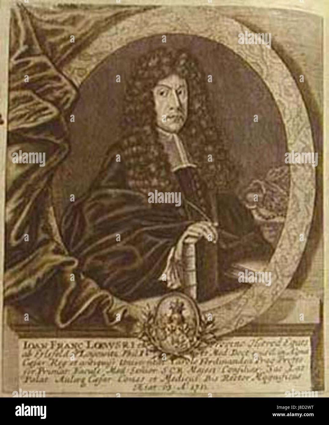 Un riferimento storico a Johann Franz Loew di Erlsfeld, con possibili connessioni con la storia locale o il suo ruolo nella cultura tedesca. Foto Stock