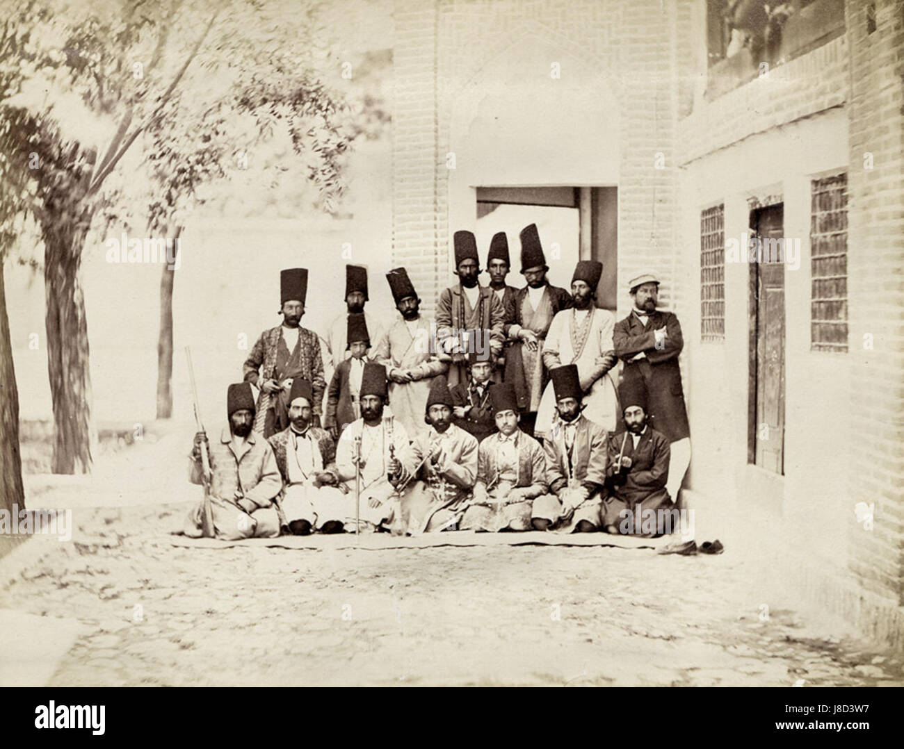 I membri della corte reale di Nasar al Din Shah Qajar 1860s Foto Stock