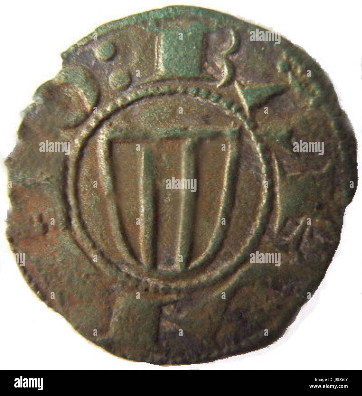 Moneda Jaume I.1220. Barcino Foto Stock