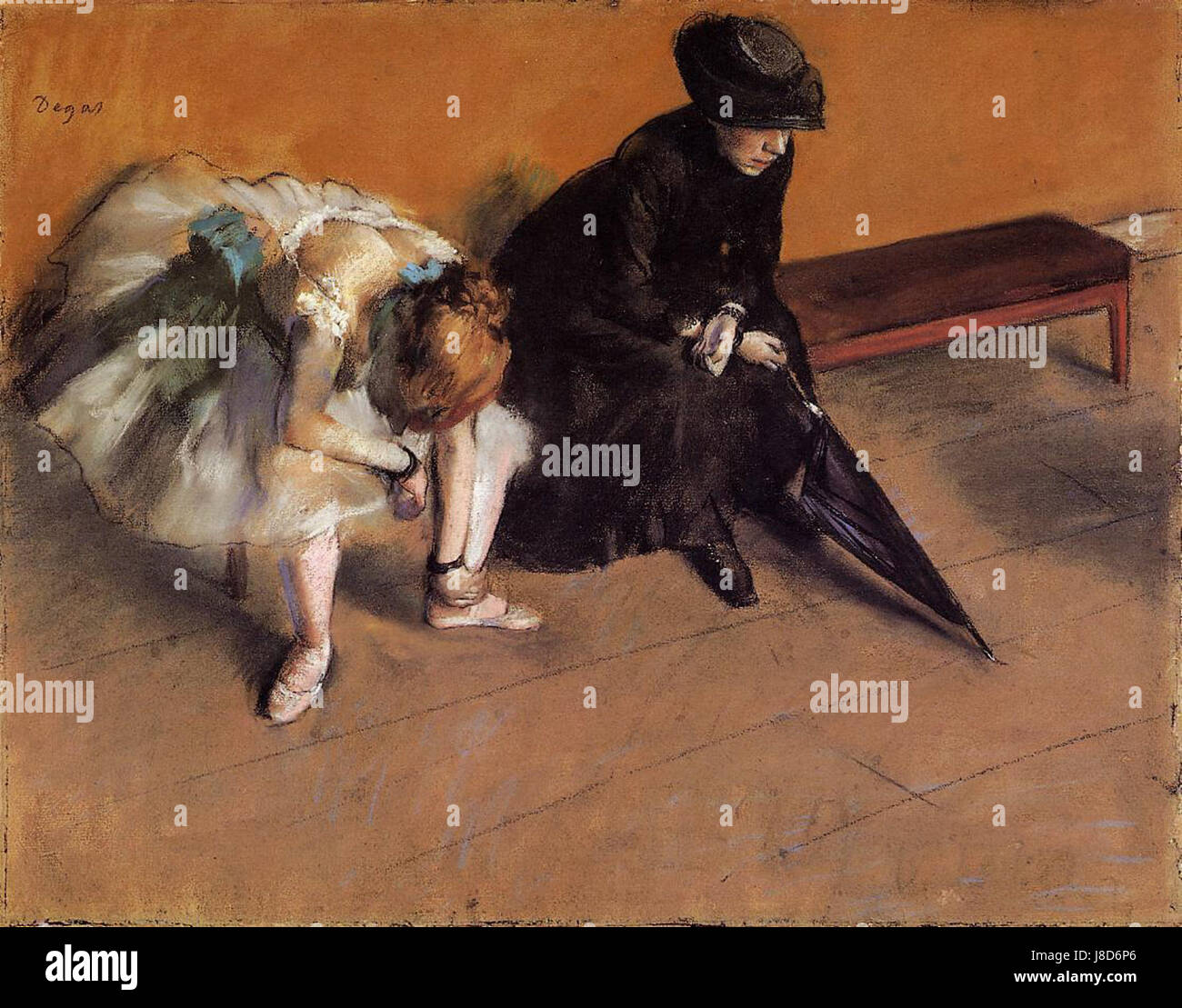 Edgar Degas in attesa Foto Stock