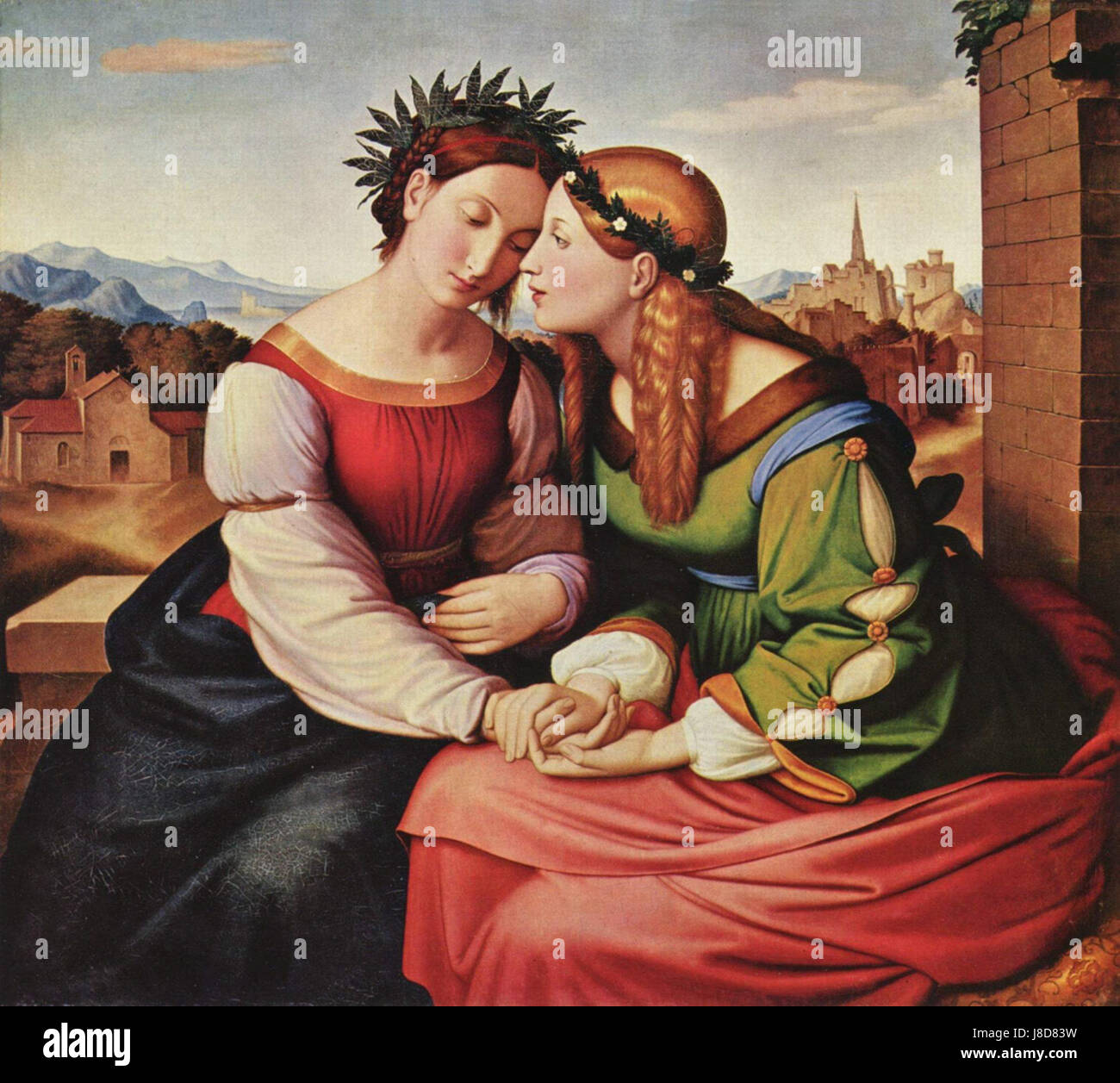 Friedrich Overbeck era un pittore tedesco associato al movimento Nazareno, noto per i suoi dipinti religiosi e storici. Le sue opere spesso presentavano temi cristiani e sono state create in uno stile romantico. Foto Stock