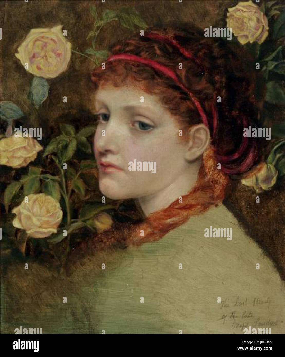 Emma Sandys, un'artista inglese, è nota per il suo studio dettagliato di una testa, dimostrando la sua abilità nel ritrattismo e catturare l'espressione umana. Il lavoro riflette i suoi contributi all'arte vittoriana. Foto Stock