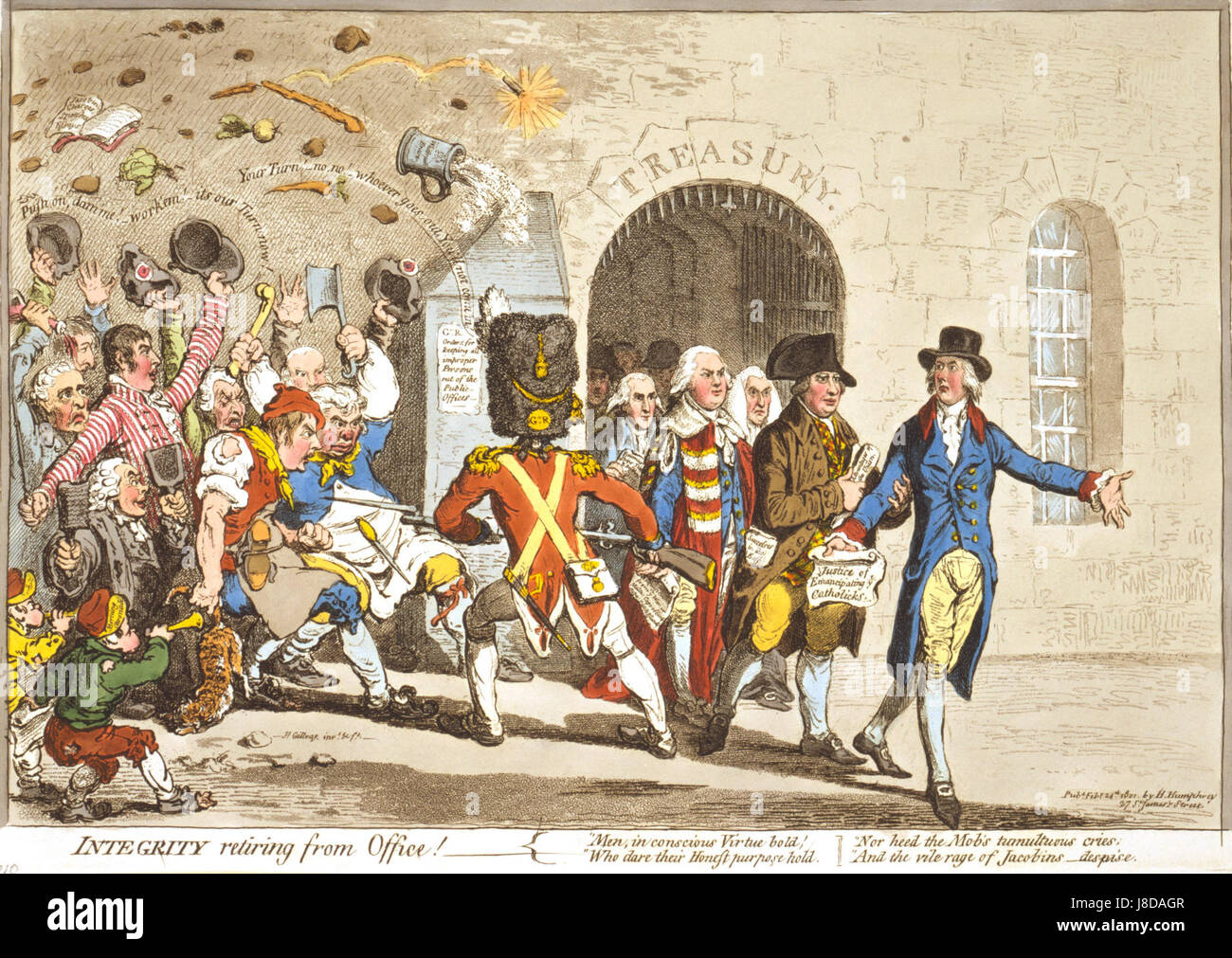 Integrità di ritirarvi da Office Gillray Foto Stock