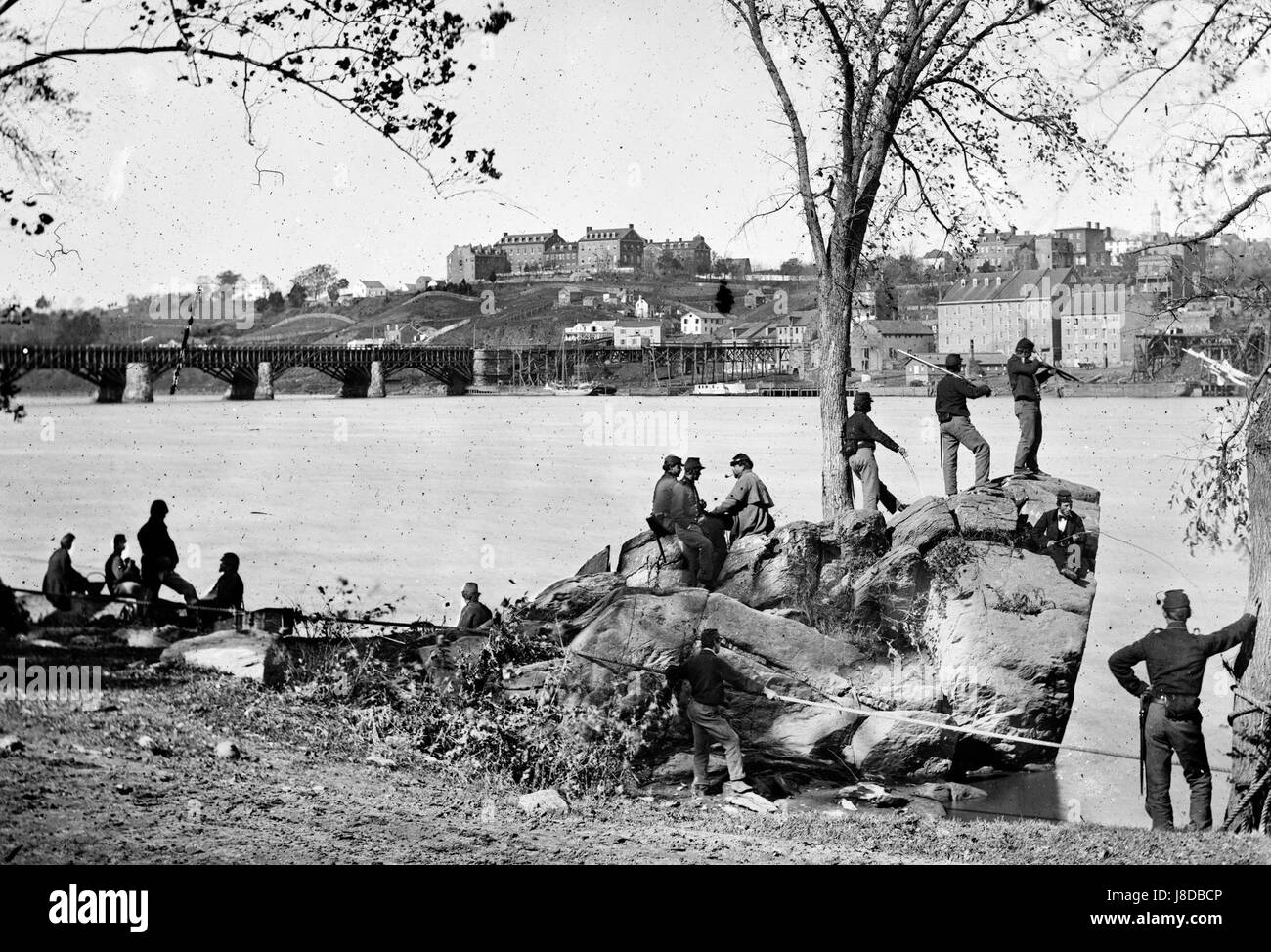 Georgetown, fondata nel 1861, è un quartiere storico noto per la sua architettura coloniale e il suo ruolo nel commercio e nella politica. Situato a Washington D.C., un tempo era un porto vivace e rimane un'area ricca di storia e cultura americana. Foto Stock