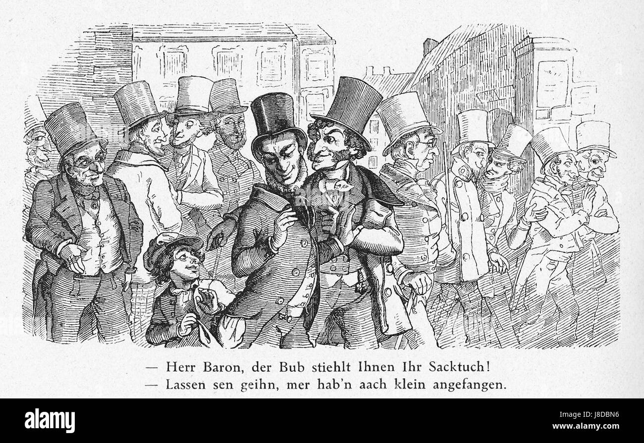 Speculatori ebraica caricatura, 1851 Foto Stock