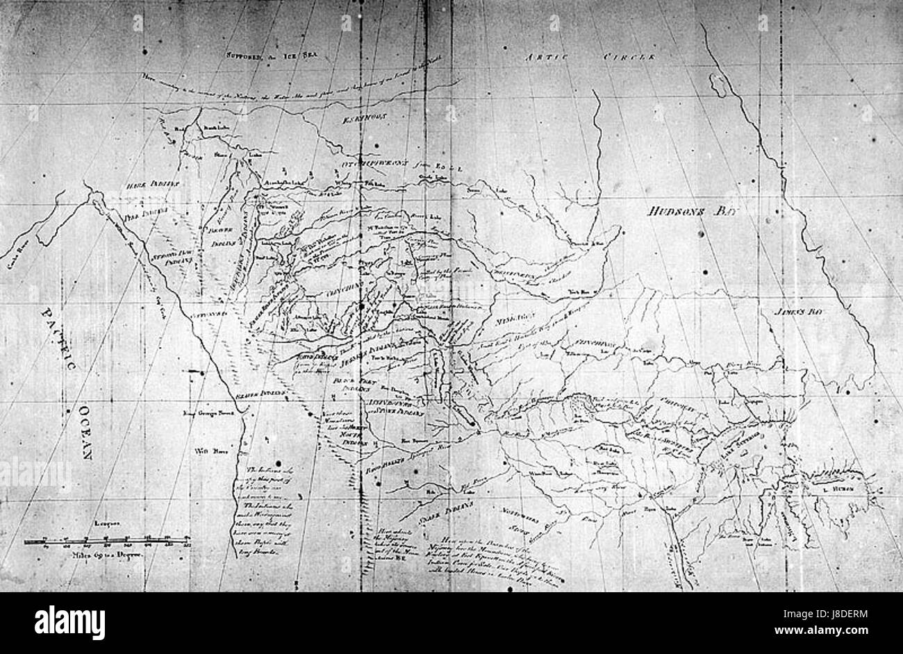 Mappa della regione di Athabasca Foto Stock