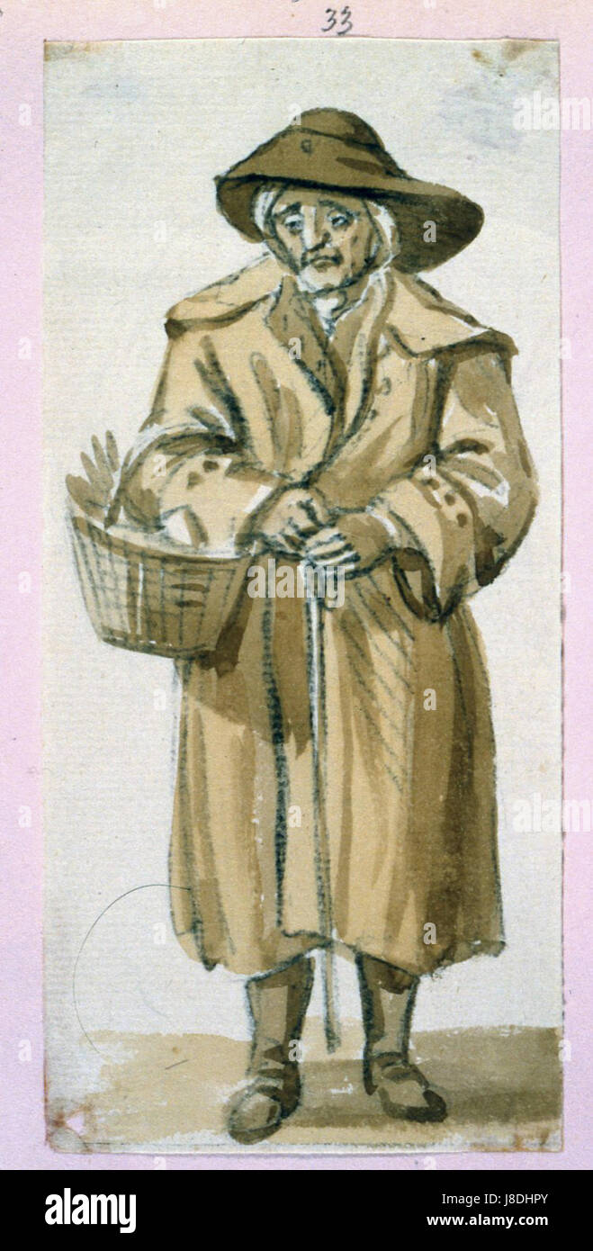 Disegno di una vecchia donna da Paul Sandby Foto Stock