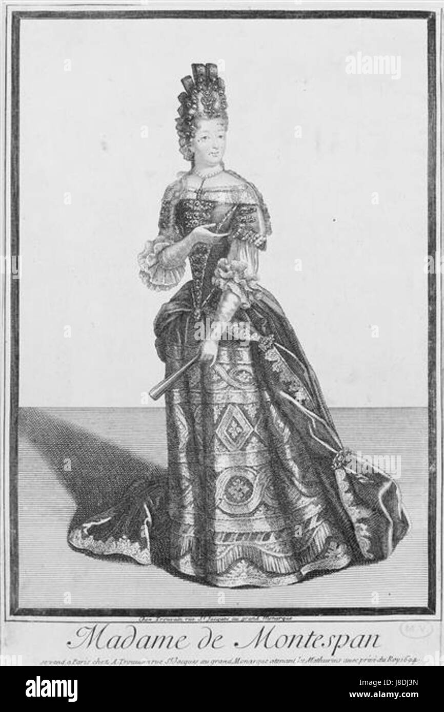 Disegno di Madame de Montespan, amante di Luigi XIV Foto Stock