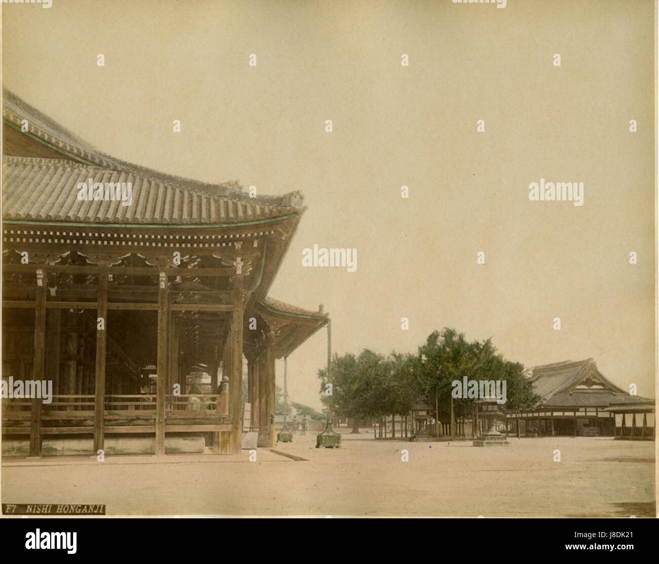 Farsari, Adolfo (1841 1898) F7 in alternativa, il Tempio di Nishi Honganji 1880 Foto Stock