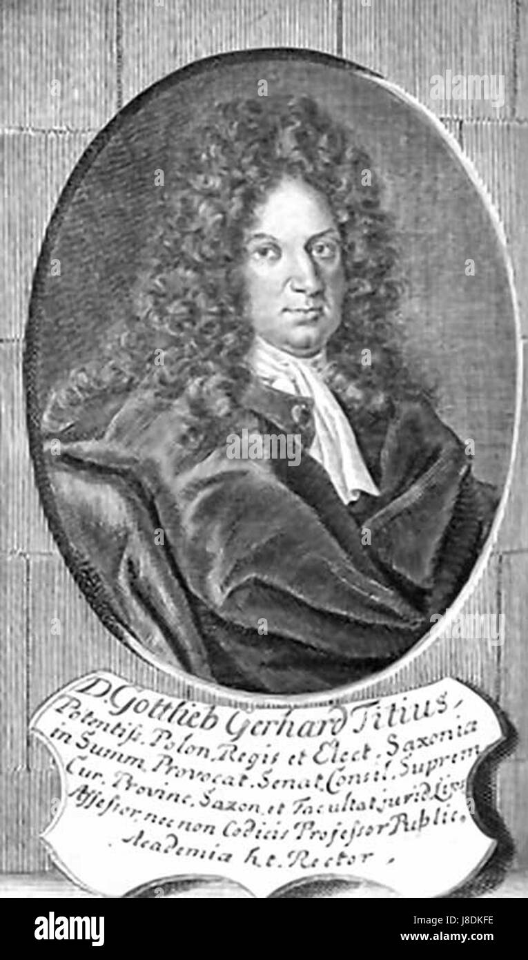 Gottlieb Gerhard Titius (1729-1796) è stato un astronomo tedesco noto per aver formulato la legge di Titius-Bode, che prevedeva le distanze dei pianeti nel sistema solare. Il suo lavoro contribuì alla prima scienza planetaria e allo sviluppo della teoria astronomica. Foto Stock