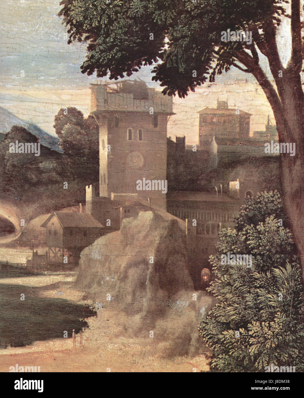 Un'opera d'arte intitolata "017" attribuita a Giorgione, probabilmente una delle sue opere meno conosciute, che riflette i contributi dell'artista al Rinascimento italiano. Foto Stock