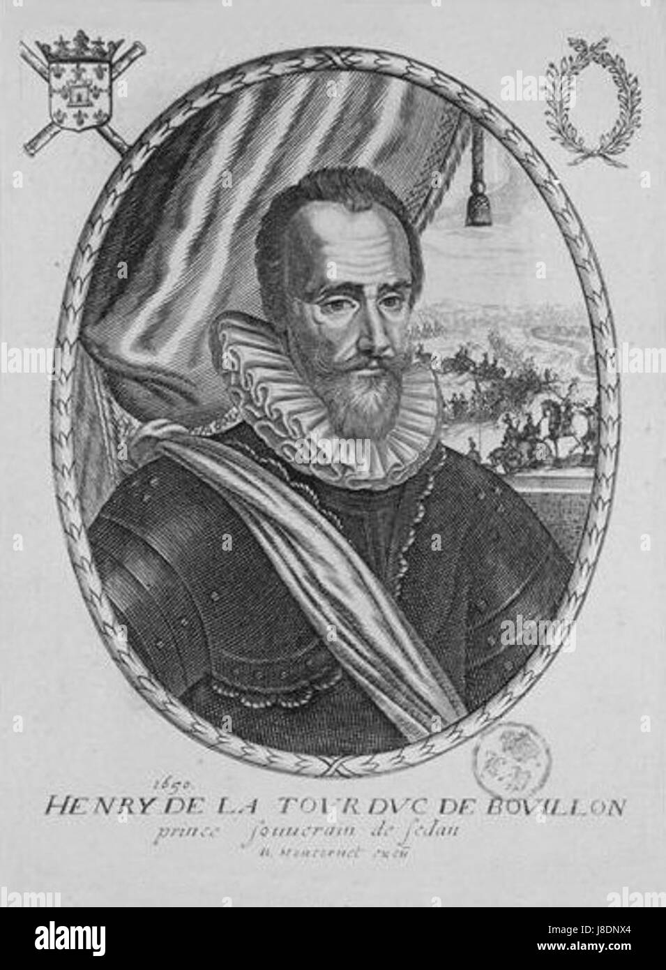 HenriDeLaTourdAuvergnePremierDucdeBouillonGravure1 Foto Stock