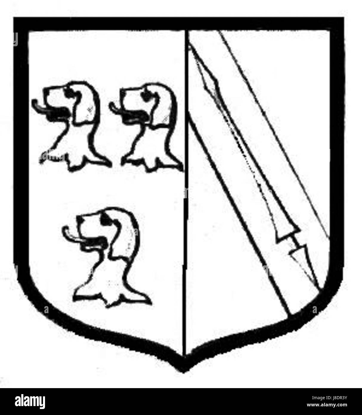 John Hall Arms è un riferimento a una collezione di disegni araldici o armeria associati alla famiglia Hall, che mette in risalto la storia nobile o sociale della famiglia. Foto Stock