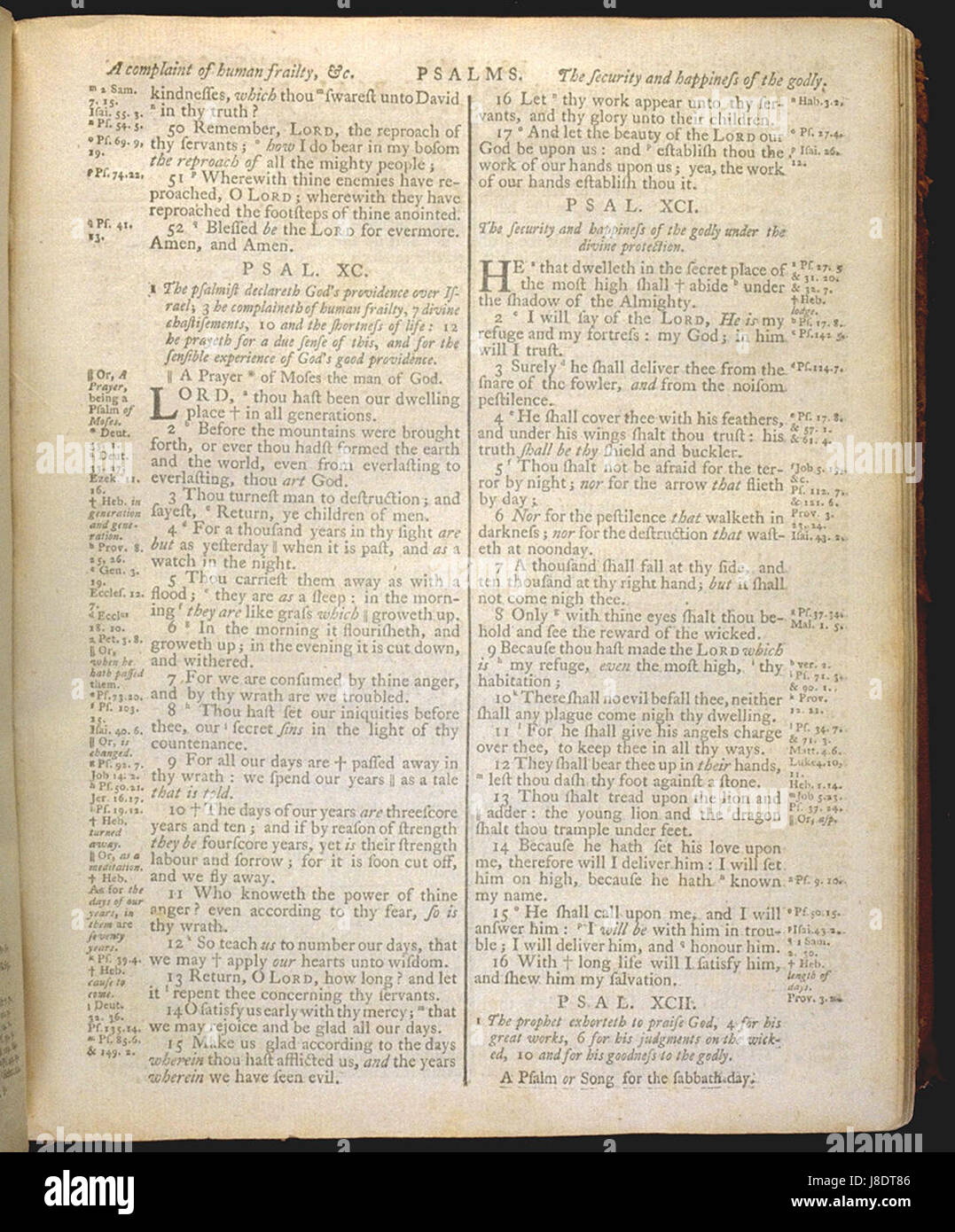 King James Bible 1772 Salmo 90 Foto Stock