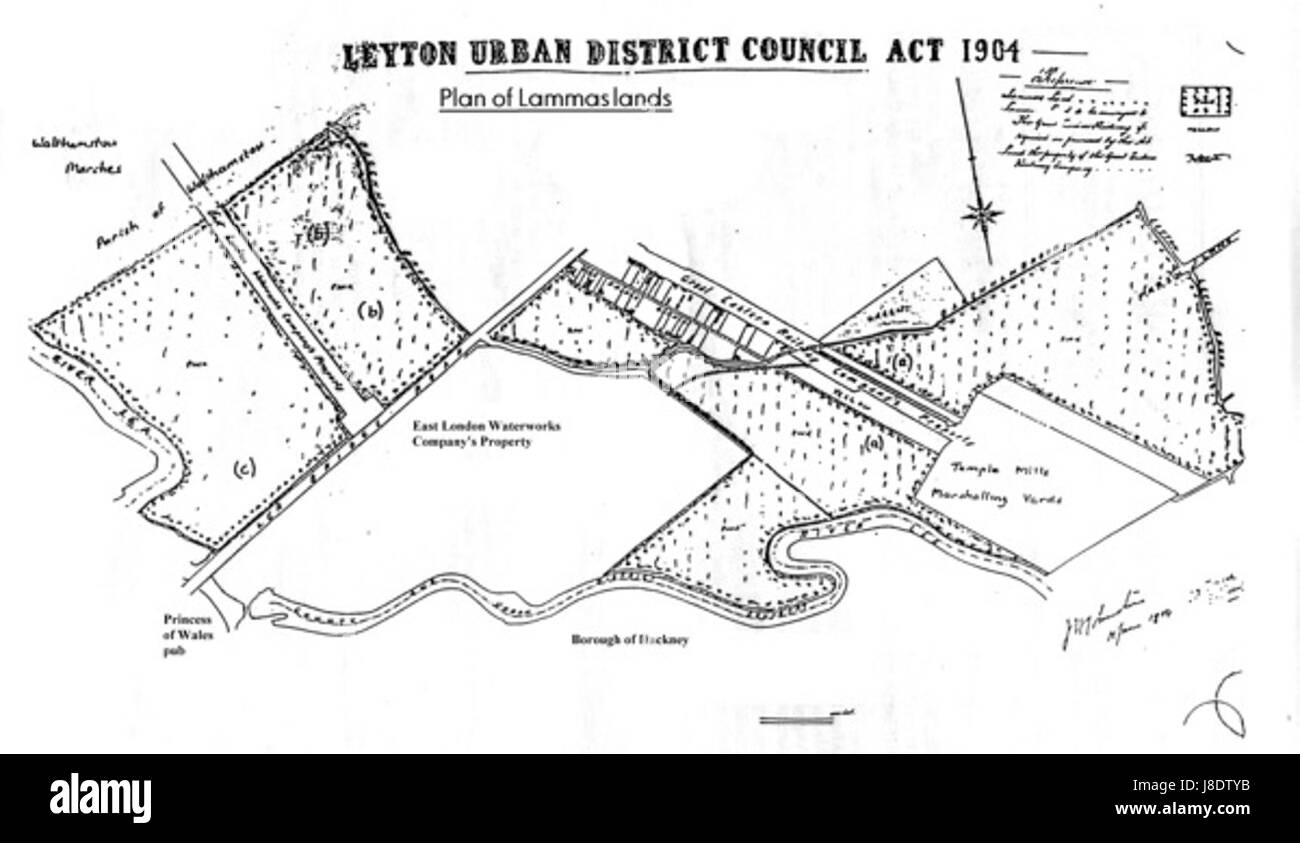 Leyton il consiglio del distretto urbano di Act 1904 mappa Foto Stock