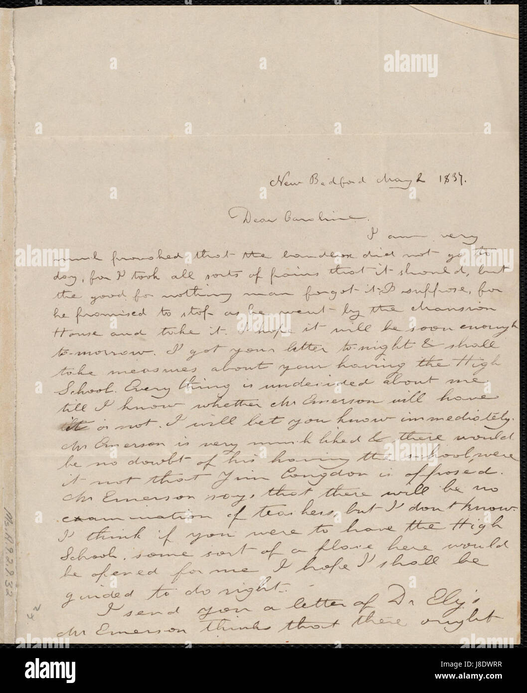 Da Deborah Weston a Caroline Weston; martedì 2 maggio 1837 p1 Foto Stock