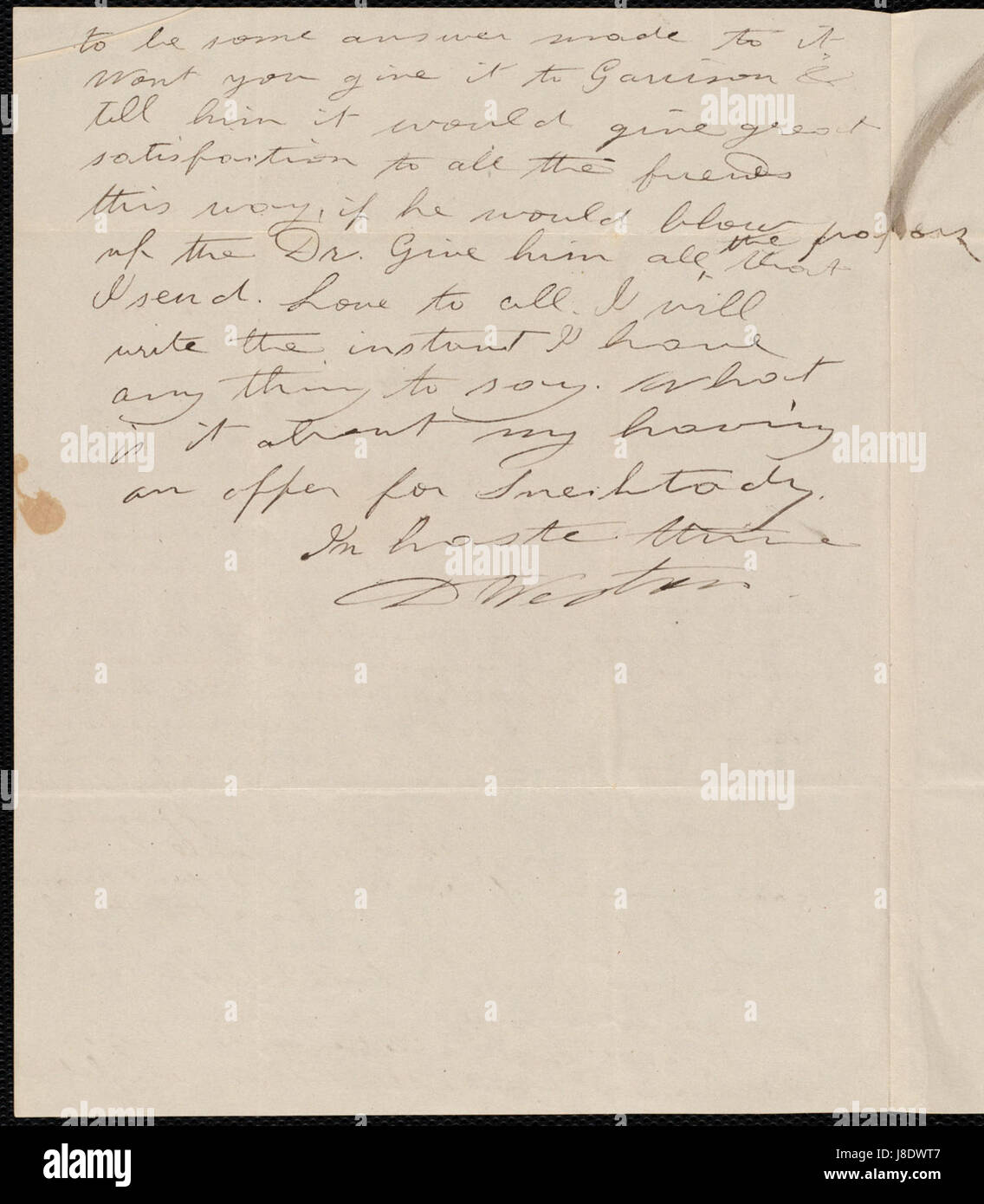 Da Deborah Weston a Caroline Weston; martedì 2 maggio 1837 p2 Foto Stock