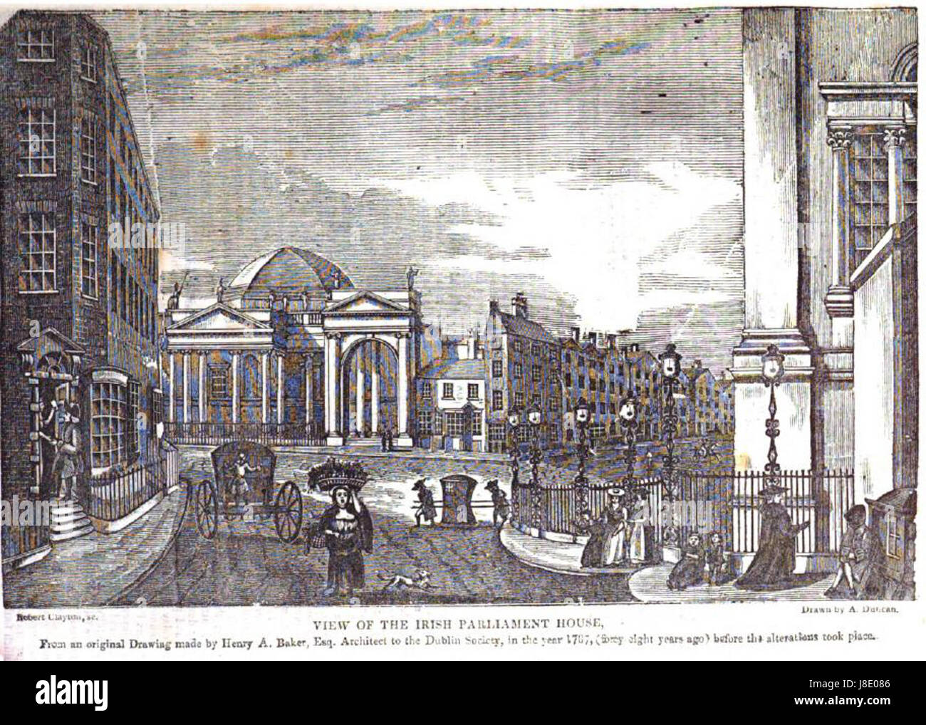 Henry Baker disegno parlamento irlandese house 1787 Foto Stock