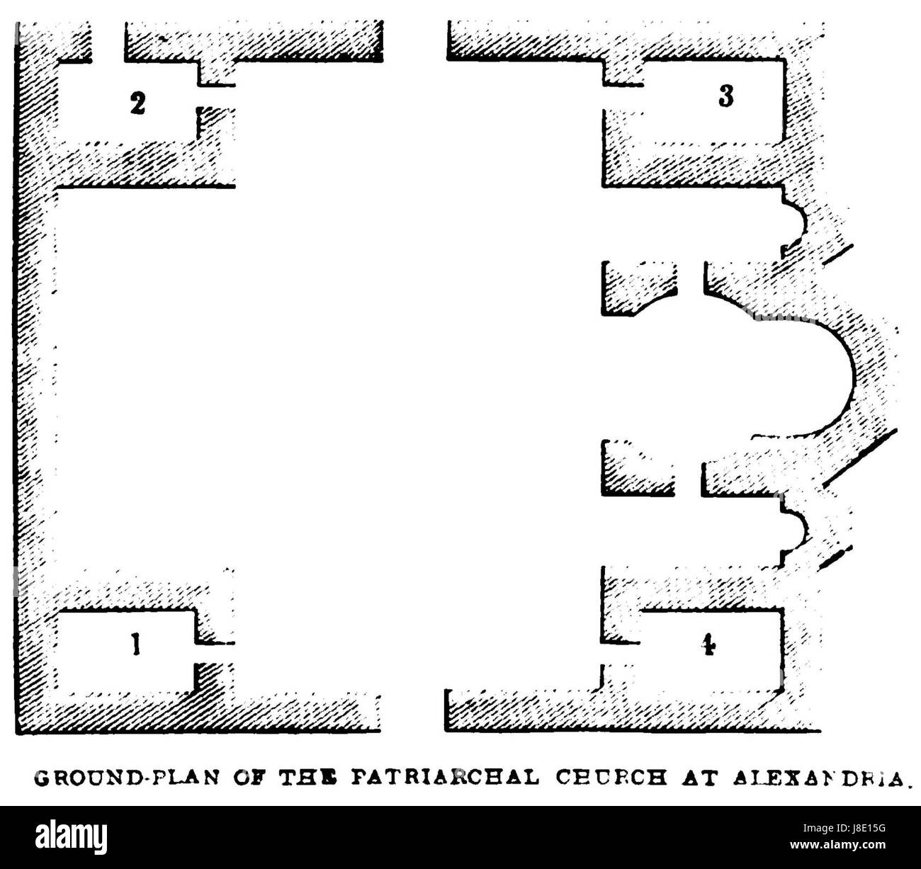 Piano terra ot della chiesa patriarcale di Alessandria. John M. Neale. Una storia della Santa Chiesa Orientale. P.278 Foto Stock