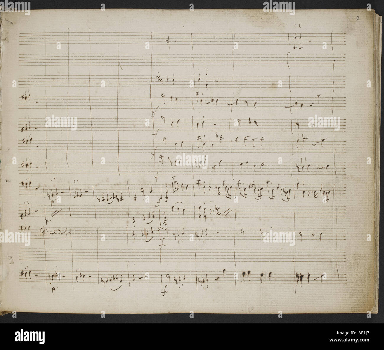 Joseph Haydn Sinfonia n. 95. (BL ADD MS 64935 f. 2r) Foto Stock