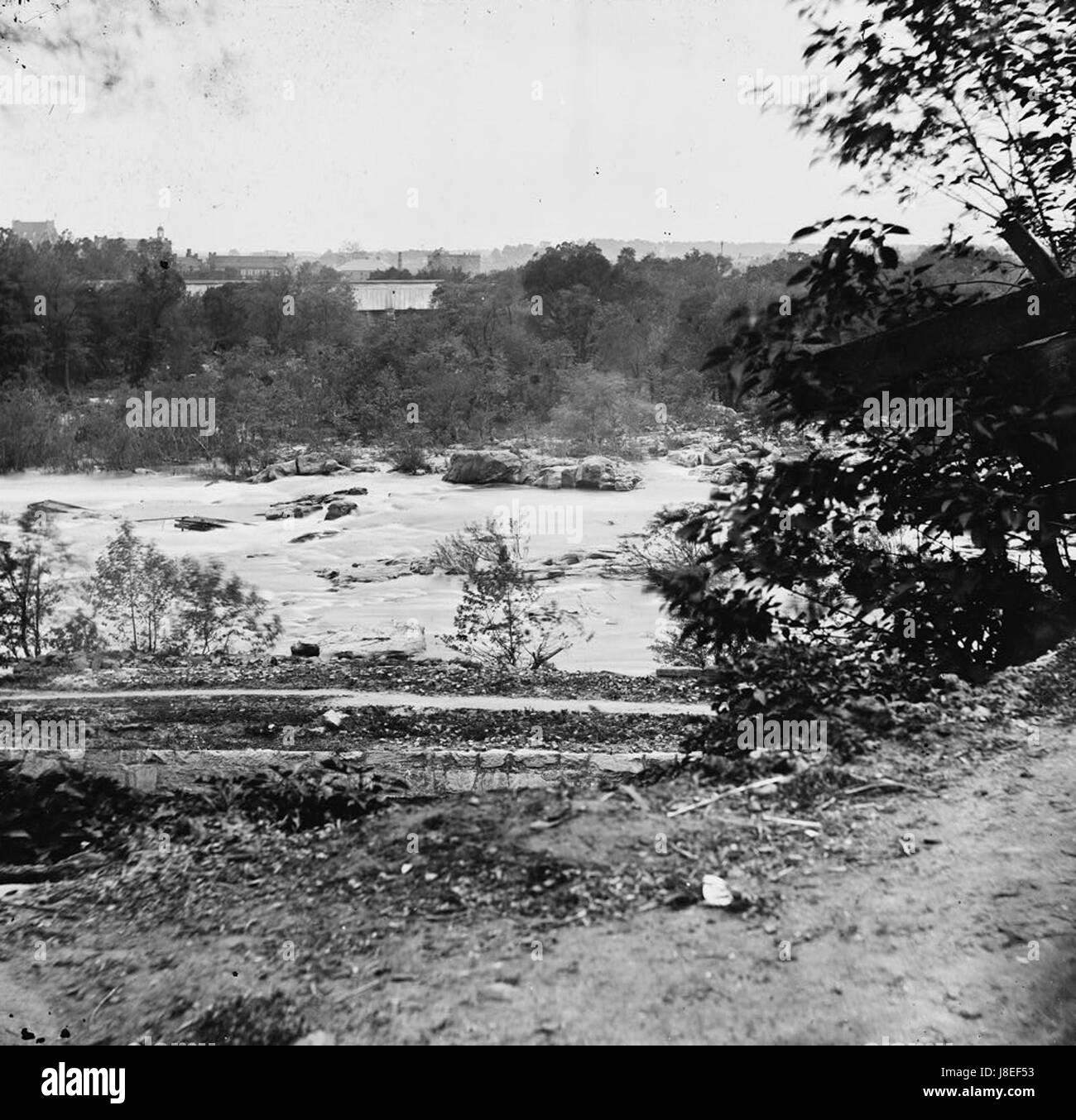 James River, guardando verso Manchester Foto Stock