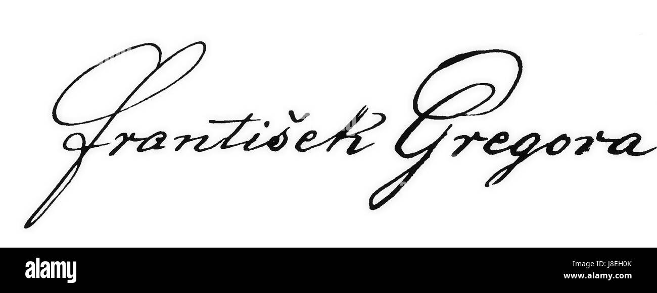La firma di Gregora può riferirsi a un marchio distintivo, una firma o un'opera di un individuo o artista di nome Gregora. Il contesto specifico di questa firma potrebbe essere correlato a un documento, a un'opera d'arte o a un riferimento storico. Foto Stock La firma di Gregora può riferirsi a un marchio distintivo, una firma o un'opera di un individuo o artista di nome Gregora. Il contesto specifico di questa firma potrebbe essere correlato a un documento, a un'opera d'arte o a un riferimento storico. Foto Stock