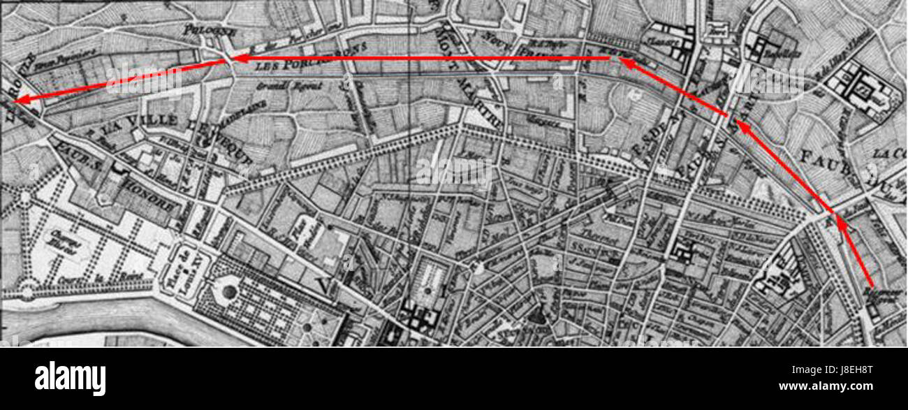 Grand Egout sur le plan de Vaugondy Foto Stock