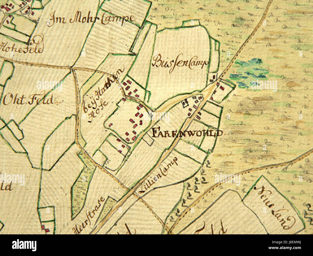 Karte Vahrenwald 1771 Foto Stock