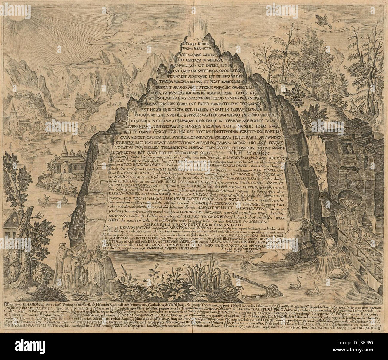 Un'opera di Heinrich Khunrath intitolata "Amphitheatrvm sapientiae aeternae" di Houghton Typ 620.09.482, che mostra un primo approccio moderno alla filosofia alchemica e mistica. Foto Stock