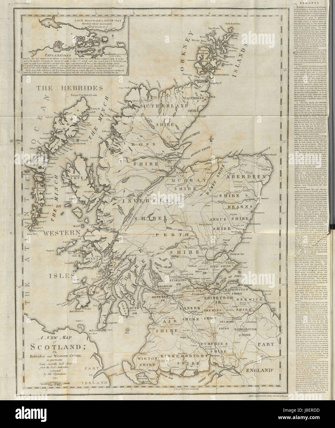 Houghton F 6649.20 James Anderson, Ebridi e la Scozia, 1785 Foto Stock