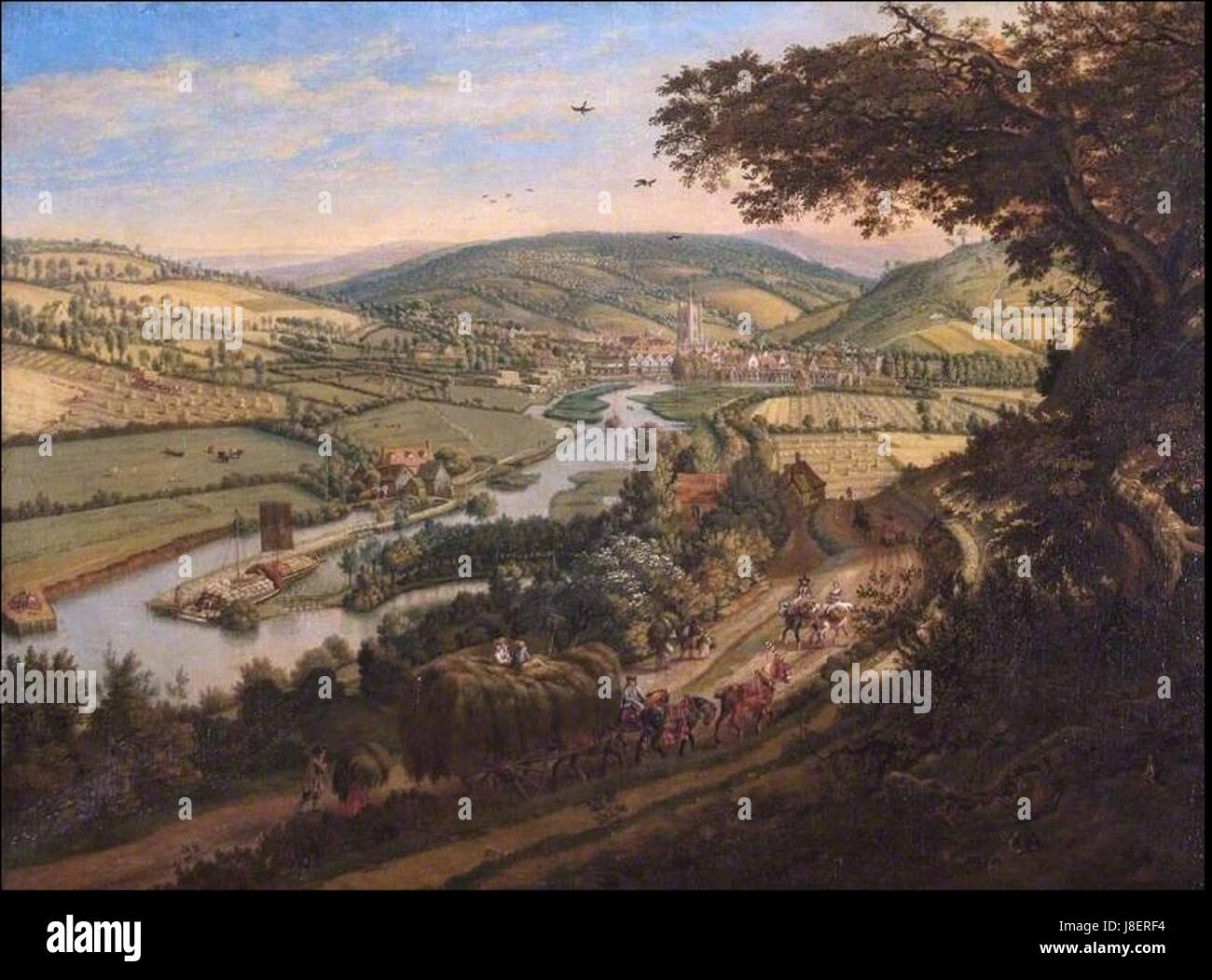 Jan Siberechts Henley on Thames dal Wargrave Road, Oxfordshire Foto Stock