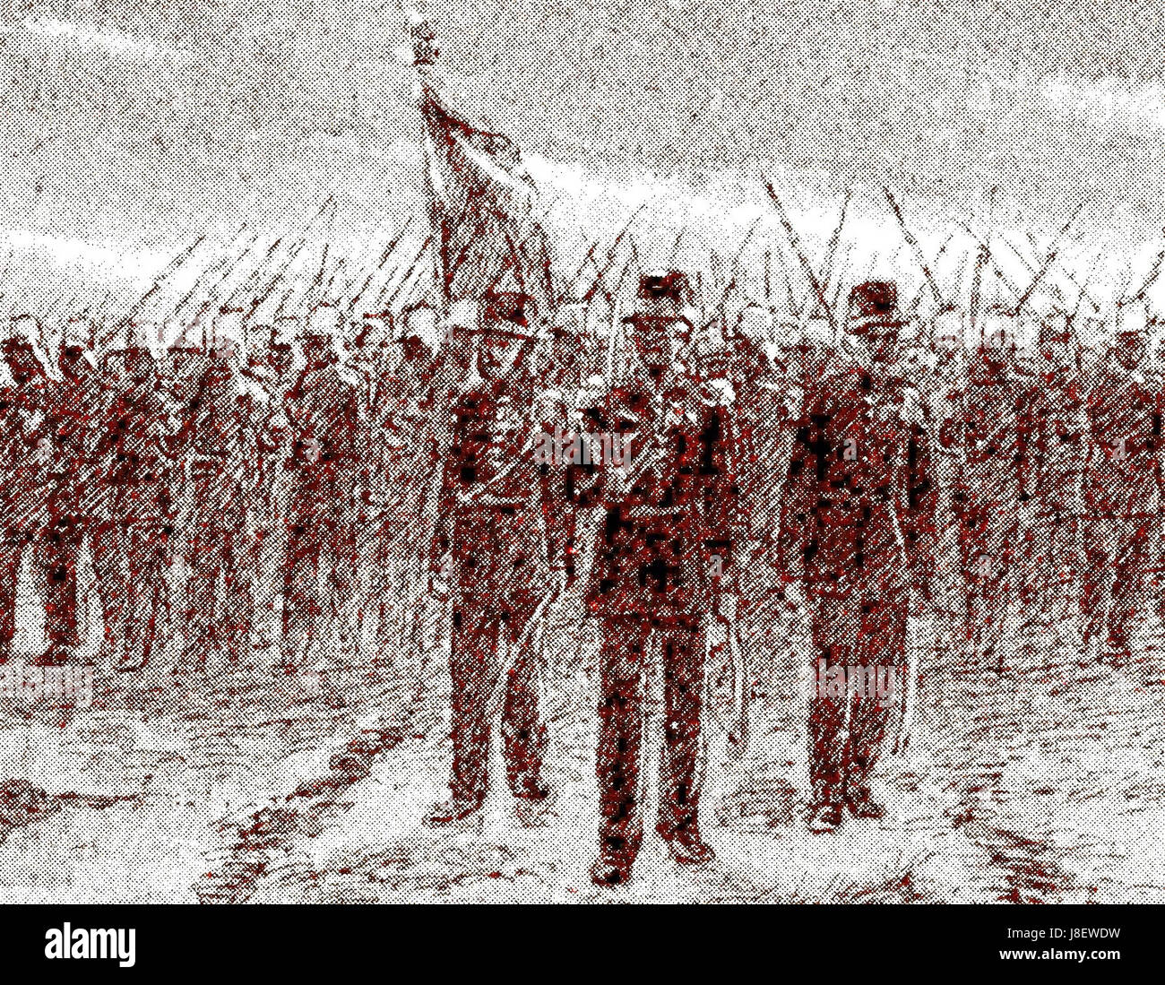 Questo titolo si riferisce al tenente generale J. van Swieten alla guida delle sue truppe. Probabilmente ambientato durante una campagna militare, questo momento sottolinea il ruolo di van Swieten come leader militare in un contesto storico. Foto Stock