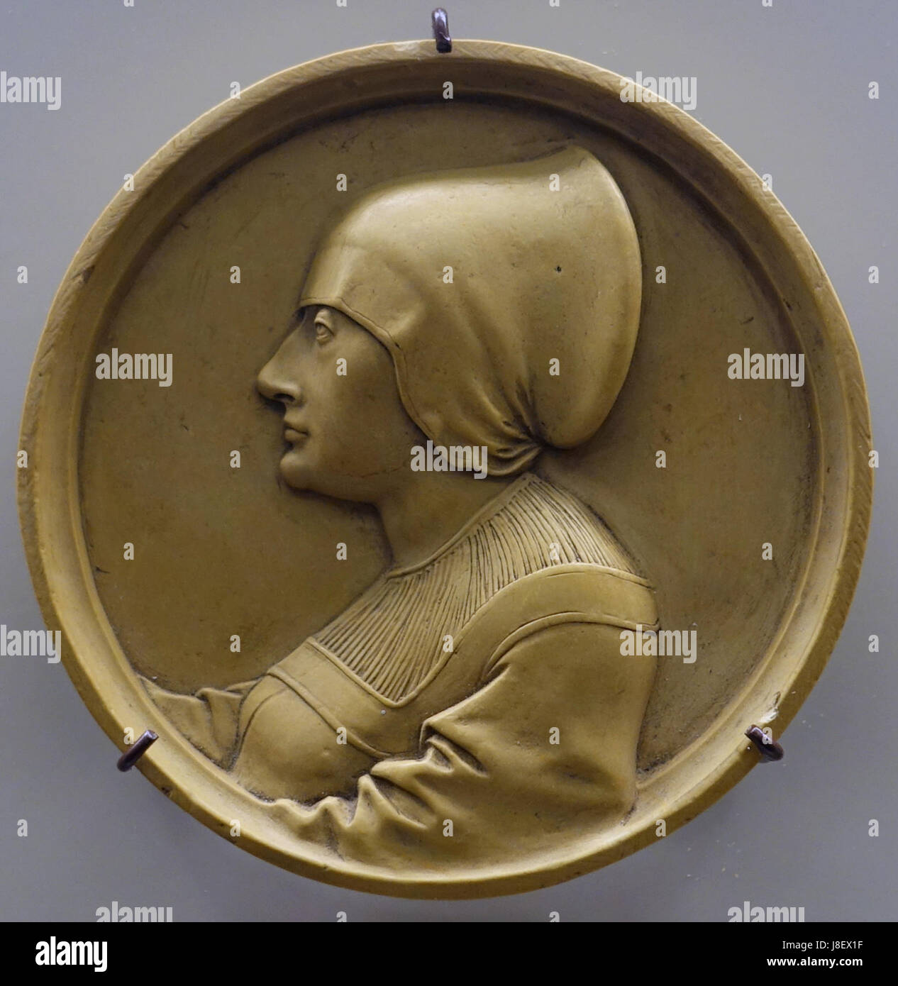 Effigie di una donna sconosciuta nel profilo, di Georg Schweigger, Nurnberg, 1641, pietra Solnhofer Bode Museum DSC03409 Foto Stock