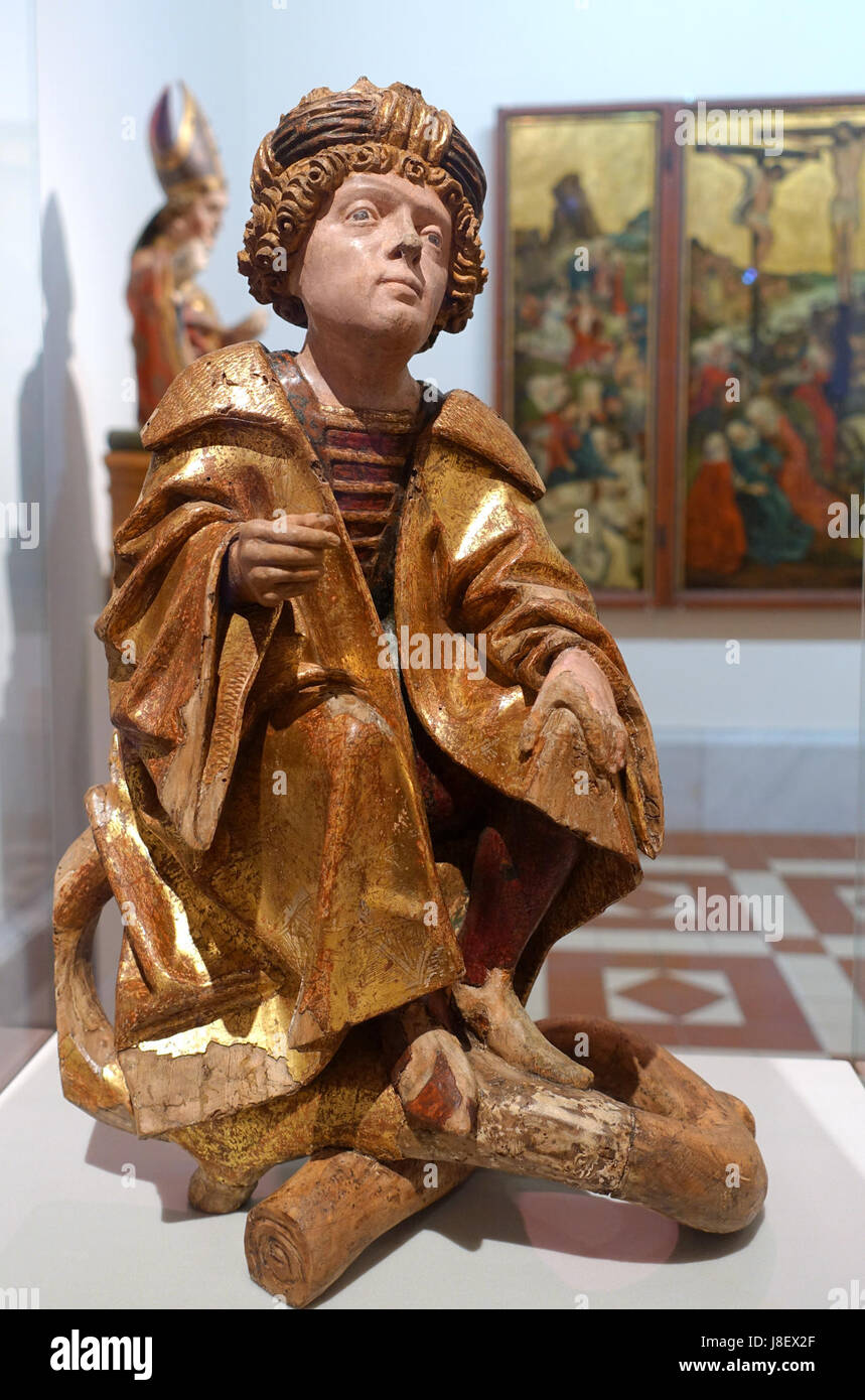 Re da una radice di Iesse, di Michael Pacher, c. 1480 1490, il legno di pioppo Bode Museum DSC03560 Foto Stock Re da una radice di Iesse, di Michael Pacher, c. 1480 1490, il legno di pioppo Bode Museum DSC03560 Foto Stock