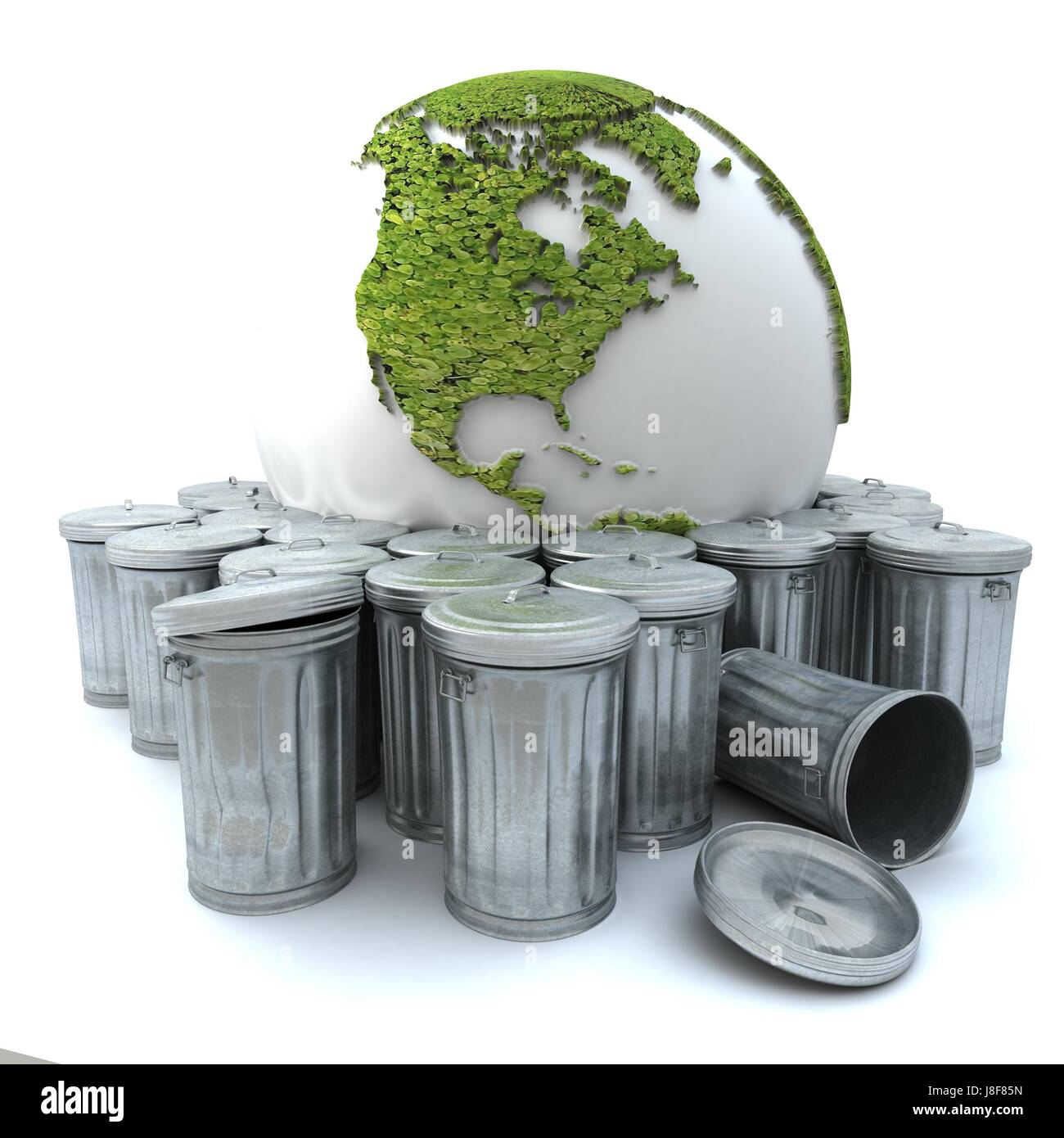 Ambiente, ambiente, morte, metallo, cestino, distruzione, inquinamento, ecologia, Foto Stock