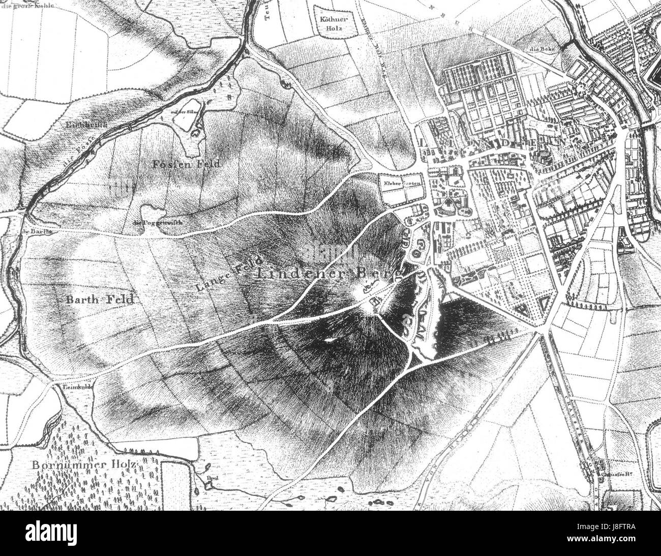 Linden und Lindener Berg 1805 Foto Stock