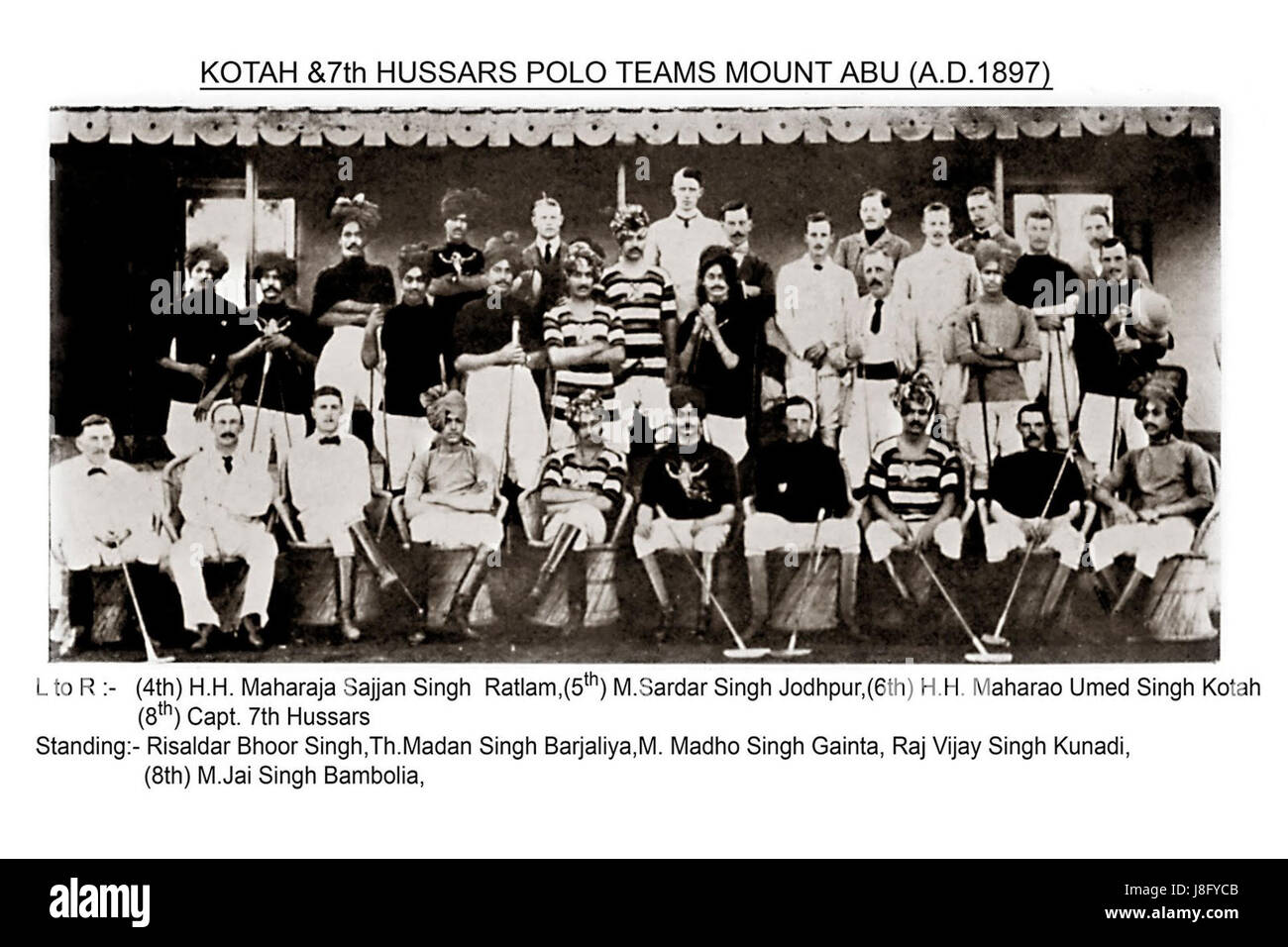 Kotah e 7° ussari polo team, Mount Abu nel 1897 Foto Stock